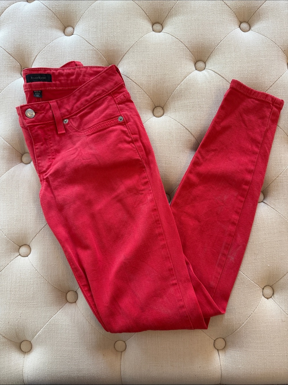 bebe Red Skinny Jeans